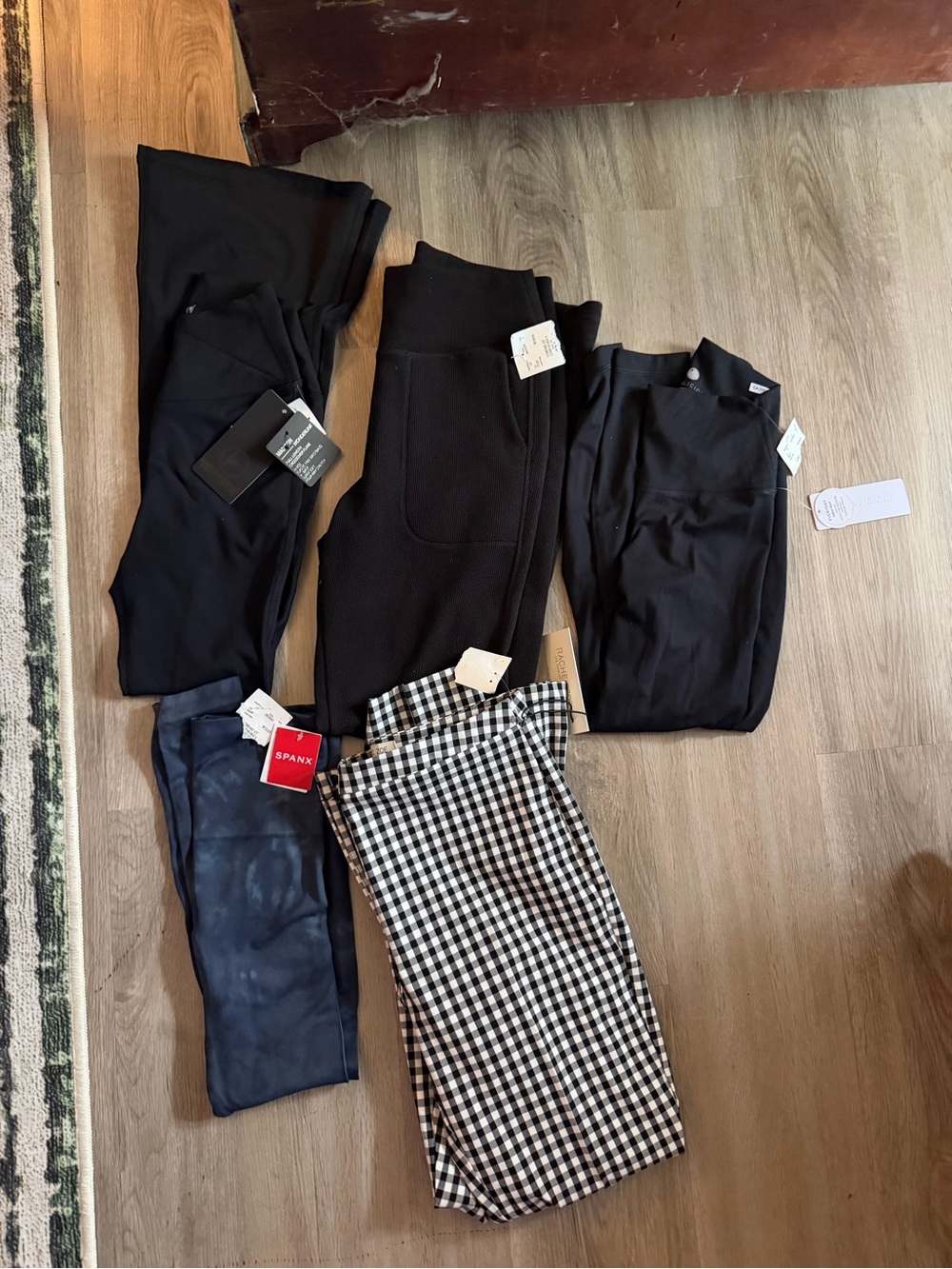 Yogalicious Women’s Leggings & Pants Set - Black, Navy, Black/White Gingham